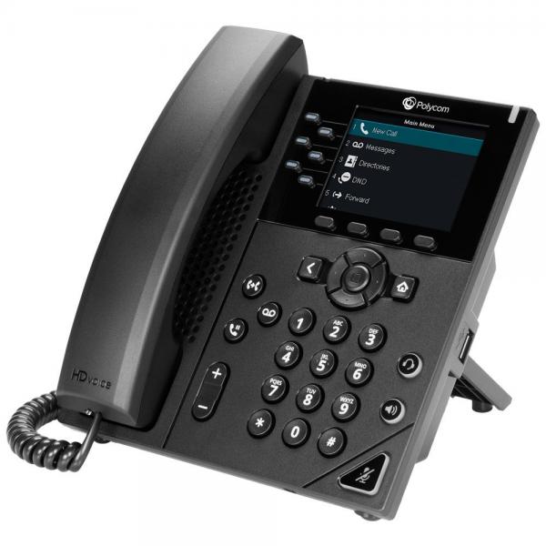 POLY Telefono IP VVX 350 a 6 linee abilitato per PoE (Polycom VVX 350 Business IP Phone)