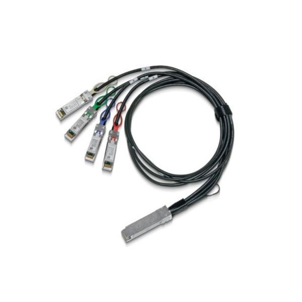 Nvidia 980-9I48B-00C002 InfiniBand/fibre optic cable QSFP28 4xSFP28 Nero (NVIDIA - 100GBase-CU to 25GBase-CU direct attach splitter cable - QSFP28 [M] a SFP28 [M] - 2 m - 4.5 mm - senza alogeni, passivo)
