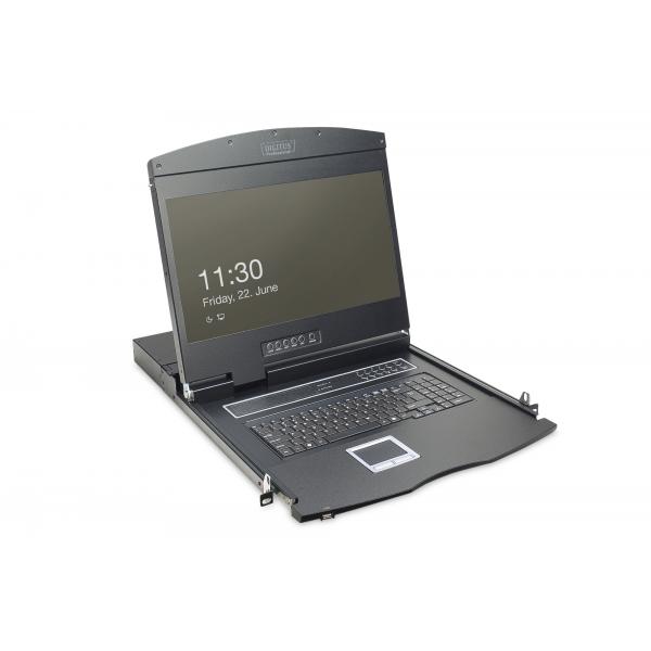 Digitus Console modulare con TFT da 19" (48,3 cm), 1 porte e touchpad, tastiera tedesca