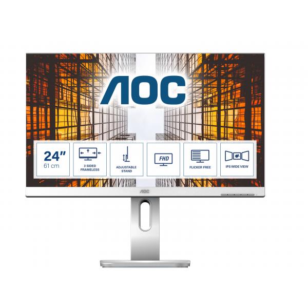 AOC P1 X24P1/GR monitor piatto per PC 61 cm (24") 1920 x 1200 Pixel WUXGA LED Argento