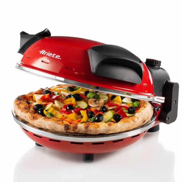Ariete Pizza 909 Fornetto Per Pizza 400 Gradi Cuoce In Minuti Piastra In Pietra Refrattaria 33 Cm Di Diametro 1.200 Watt Timer 30' Rosso