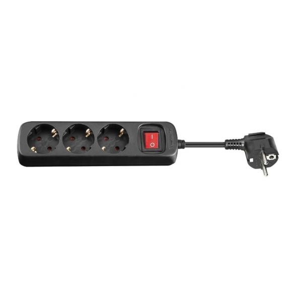 3-way Schuko Socket 3M Black