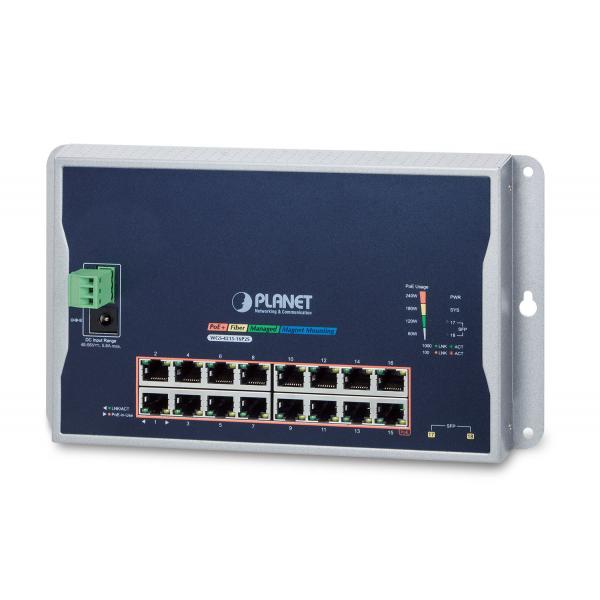 PLANET WGS-4215-16P2S switch di rete Gestito L2 Gigabit Ethernet (10/100/1000) Supporto Power over Ethernet (PoE) Nero
