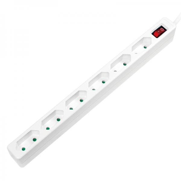 Logilink Bianco Lps232 Multipresa Con Interruttore 6 Scomparti Schuko 1 Pz. - Immagine 2