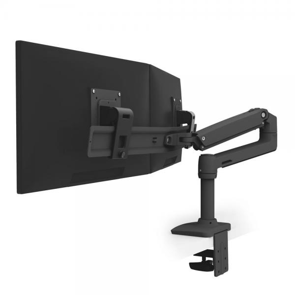 Ergotron LX Series 45-489-224 supporto da tavolo per Tv a schermo piatto 63,5 cm [25] Nero Scrivania (LX DESK DUAL DIRECT ARM - MATTE BLACK)