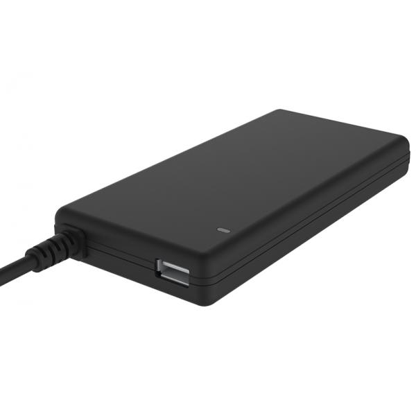 Alimentatore Universale Slim per Notebook 90W con 12 connettori, porta USB 5V1A, 100/240VAC, 9.5/24VDC (Gomma soft-touch)