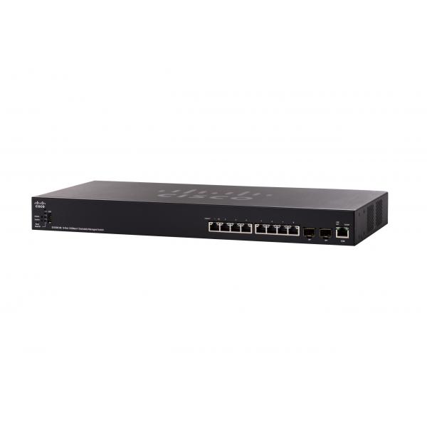 Cisco SX350X-08 Gestito L3 10G Ethernet [100/1000/10000] 1U Nero (Cisco SX350X-08 - Switch - Managed - 6 x 10 Gigabit Ethernet + 2 x 10 Gigabit Ethernet / 10 Gigabit Ethernet SFP+ - rack-mountable)