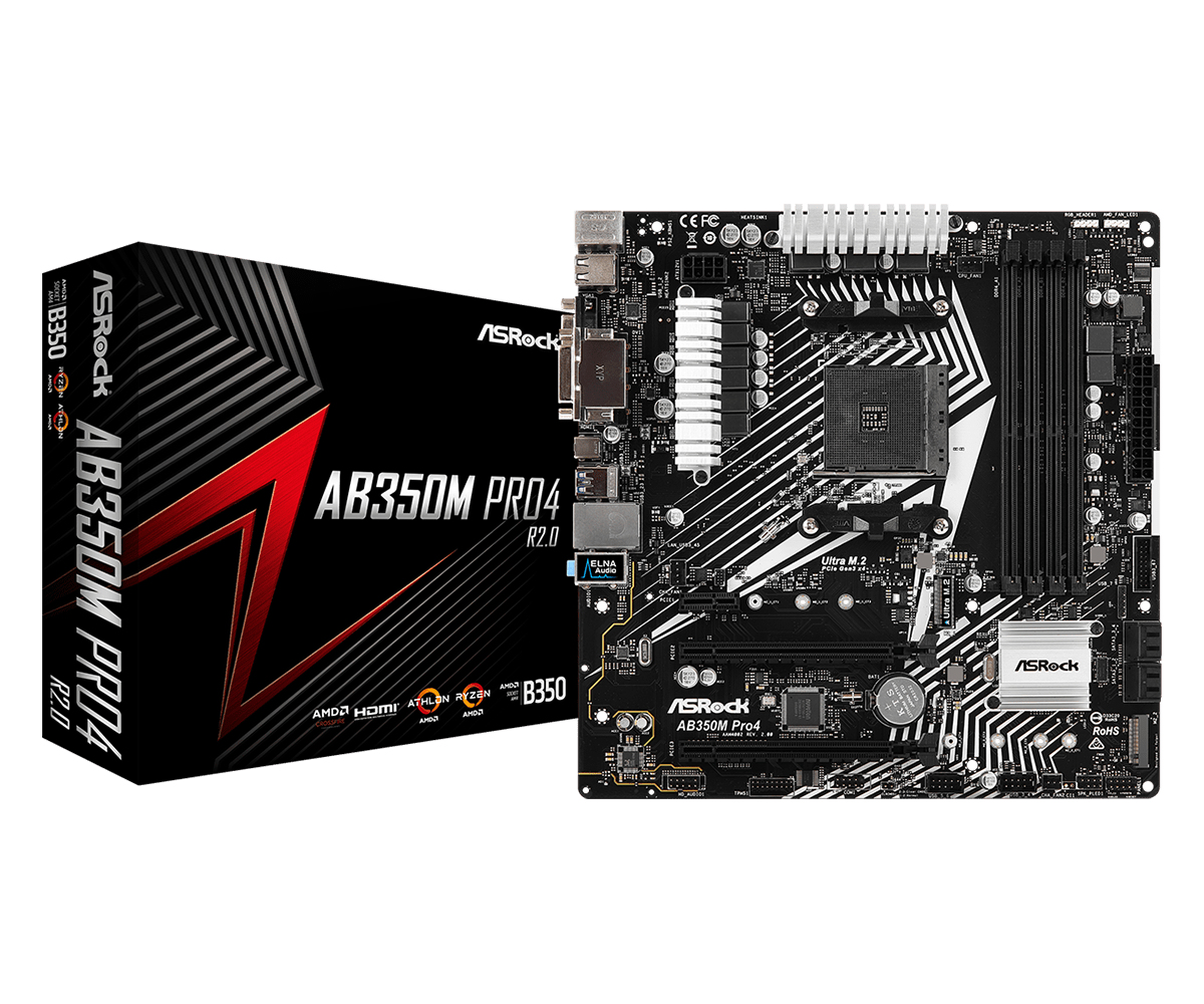 Asrock AB350M Pro4 R2.0 AMD B350 Presa AM4 micro ATX