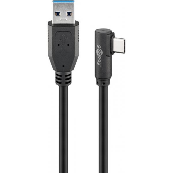 Goobay Nero Cavo Angolato Da Usb-C A Usb 3.0 Maschio/Maschio 2 M - Immagine 2