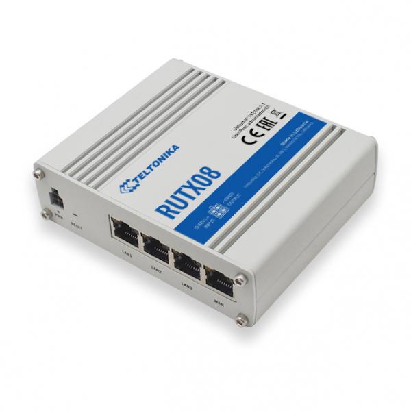 Teltonika RUTX08 router cablato Gigabit Ethernet Grigio (RUTX08 INDUSTRIAL ETHERNET - ROUTER Standard package - Rugged Ethernet Router with 4x Gigabit and IO - Warranty: 24M)