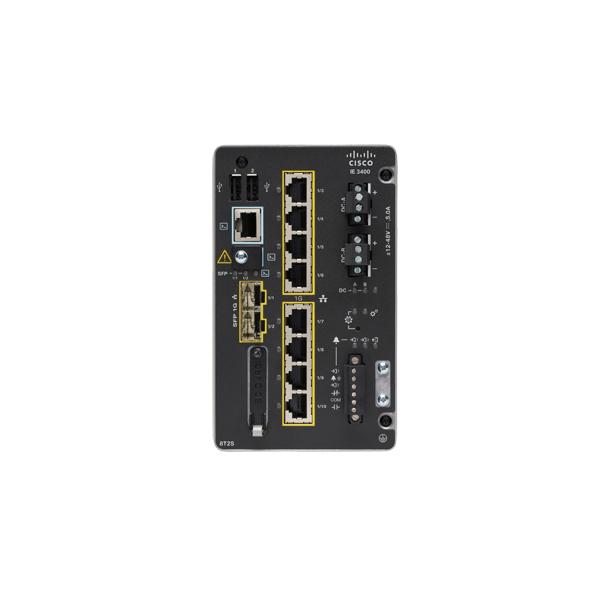 Cisco Catalyst IE3400 Rugged Series - Network Essentials - switch - gestito - 8 x 10/100/1000 + 2 x Gigabit SFP - montabile su rail DIN - DC power