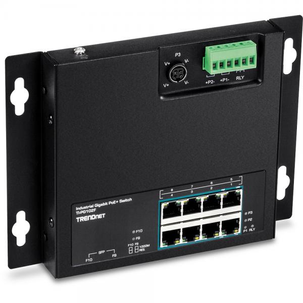 Trendnet TI-PG102F switch di rete Gigabit Ethernet (10/100/1000) Nero Supporto Power over Ethernet (PoE)