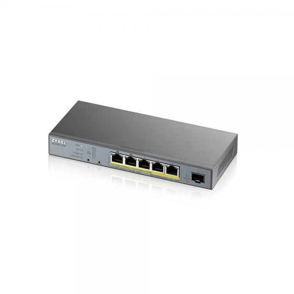 Zyxel GS1350-6HP-EU0101F switch di rete Gestito L2 Gigabit Ethernet [10/100/1000] Supporto Power over Ethernet [PoE] Grigio (6 PORT MANAGED CCTV POE SWITCH - LONG RANGE 60W 802.3BT)
