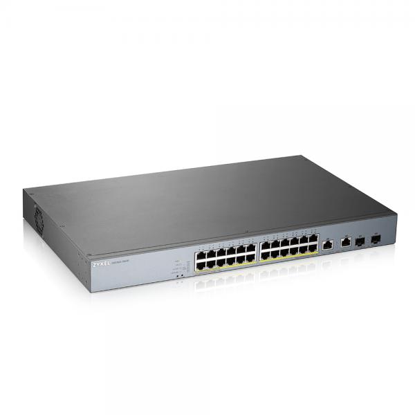 Zyxel GS1350-26HP Gestito L2 Gigabit Ethernet [10/100/1000] Supporto Power over Ethernet [PoE] Grigio (GS1350-26HP 26 Port managed CCTV PoE switch long range 375W [1 year NCC Pro pack license bundled])