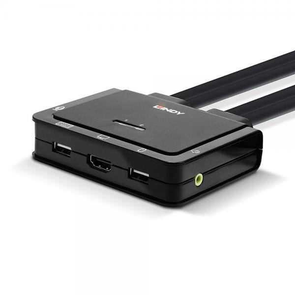 Switch KVM HDMI 4K60, USB 2.0 & Audio, 2 porte