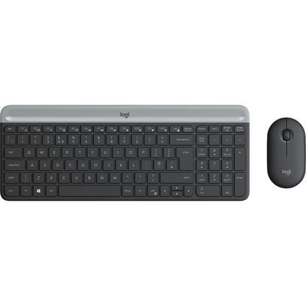Tastiera + Mouse LOGITECH RETAIL - MK470, Wireless, Slim, Nera