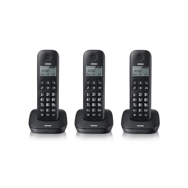Telefono Cordless Brondi Gala Trio Nero