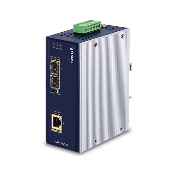 PLANET IGUP-1205AT convertitore multimediale di rete 1000 Mbit/s Modalità multipla, Modalità singola Blu