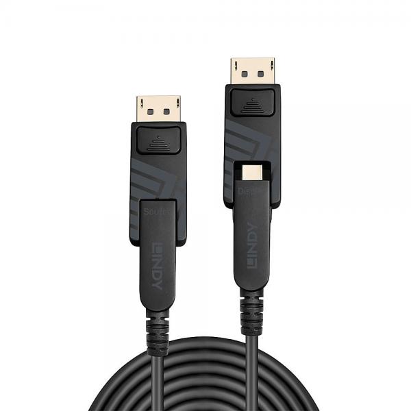 Cavo Mini DisplayPort 1.4 Ibrido in Fibra Ottica con connettori DP removibili, 10m
