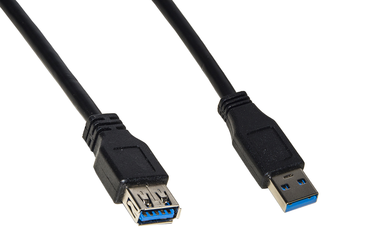 Cavo Usb 3.0 A-a 1,8mt M/f Bk Prolunga In Rame