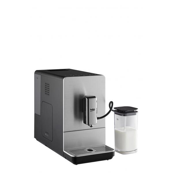 BEKO CEG5331X - Macchina espresso automatica - 1350W - Macina caffè in grani integrato - Caraffa del latte - Frontale in acciaio inossidabile