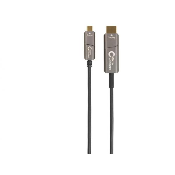Microconnect USB3.1CHDMI10OP cavo e adattatore video 10 m USB tipo-C HDMI Nero (USB-C HDMI fiber cable 10m - 10m USB-C to HDMI2.0 cable 4K - 60Hz, 18Gbps - Warranty: 300M)