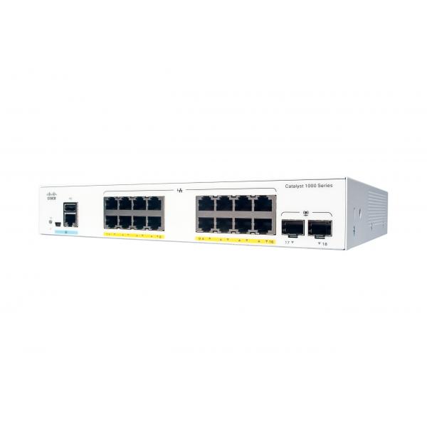 Cisco Catalyst C1000-16P-2G-L switch di rete Gestito L2 Gigabit Ethernet [10/100/1000] Supporto Power over Ethernet [PoE] Grigio (Cisco Catalyst 1000-16P-2G-L - Switch - gestito - 16 x 10/100/1000 [PoE+] + 2 x Gigabit SFP [uplink] - montabile su rack - PoE+ [120 W])