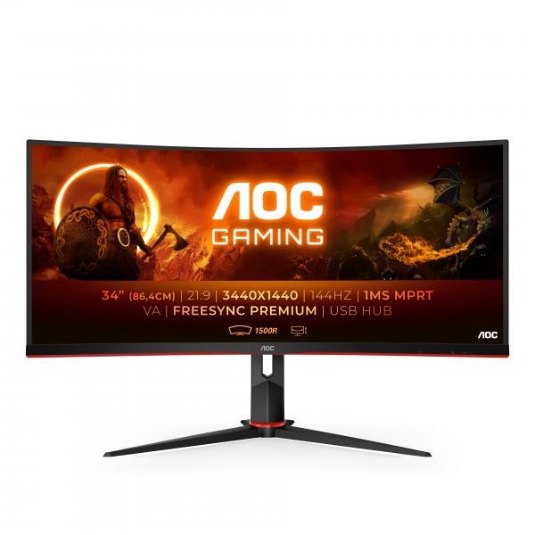 AOC G2 CU34G2X/BK monitor piatto per PC 86,4 cm (34") 3440 x 1440 Pixel Quad HD LED Nero