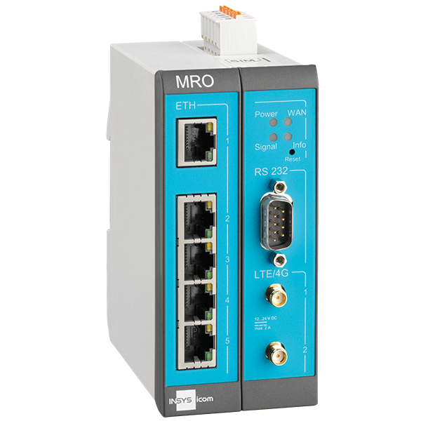 Insys Microelectronics MoRoS MRO-L210 router cablato 10 Gigabit Ethernet, 100 Gigabit Ethernet Blu, Grigio, Bianco (MRO-L210 1.0 LTE MOBILE ROUTER - )