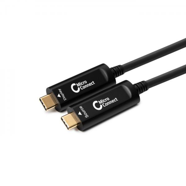 Microconnect USB3.1CC20OP cavo USB 20 m USB 3.2 Gen 2 [3.1 Gen 2] USB C Nero (Premium Optic USB-C, 20m - Supporting 4K60Hz, Only - Video, not charging - Warranty: 300M)