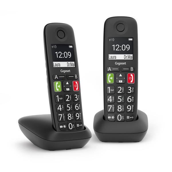 Gigaset E290 Duo Ricevitore telefonico analogico Identificatore di chiamata Nero