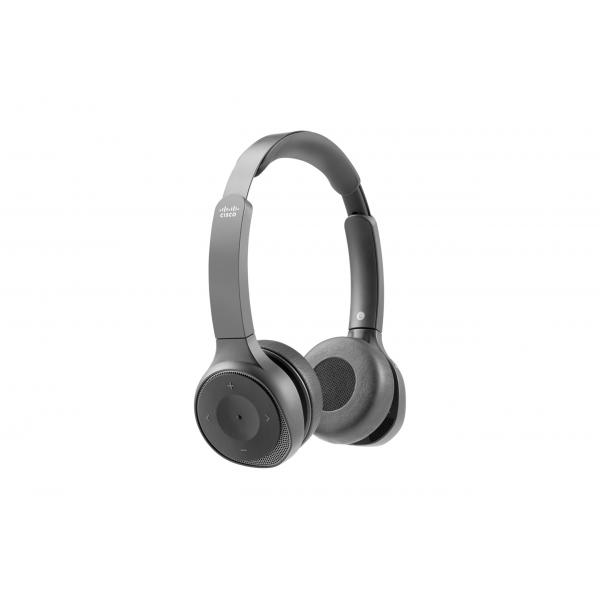 Cisco Headset 730 - Cuffie con microfono - over ear - Bluetooth - senza fili - eliminazione rumore attivata - USB, jack 3,5 mm - nero carbonio