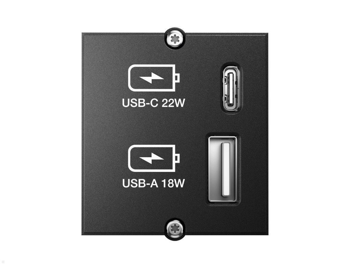 Bachmann 917.227 presa energia USB A + USB C Nero (USB A&C Charger Custom Module - 917.227, USB A + USB C, 0 - - 35 Â°C, Black, IP20, 250 V, 50/60 Hz - Warranty: 24M)