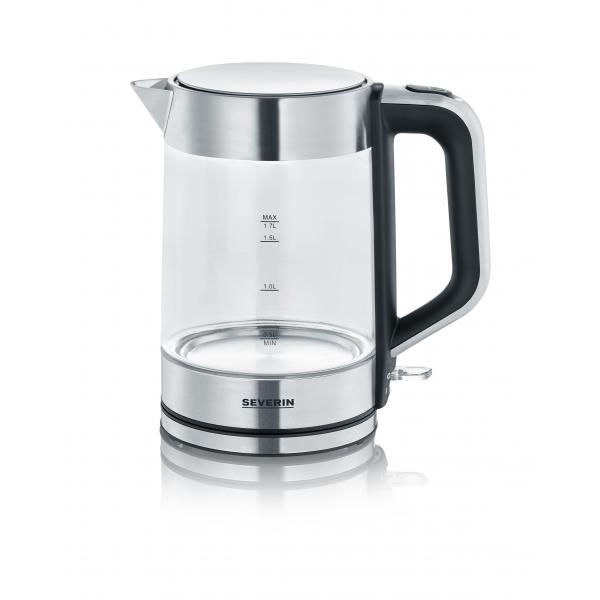 Severin WK 3420 bollitore elettrico 1,7 L 2200 W Nero, Acciaio inox, Trasparente (Severin WK 3420 elkedel 1,7 L 2200 W S)