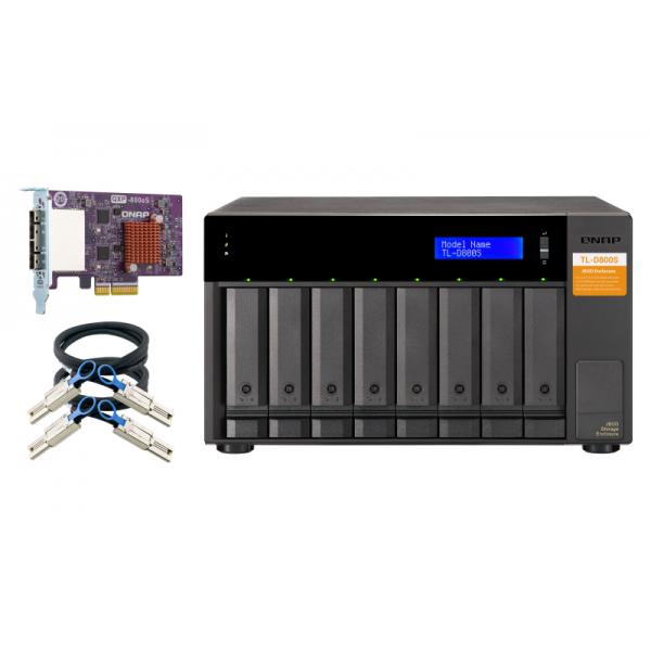 QNAP TL-D800S contenitore di unitÃ  di archiviazione Box esterno HDD/SSD Nero, Grigio 2.5/3.5 (TL-D800S EXPANSION UNIT - 8 BAY)