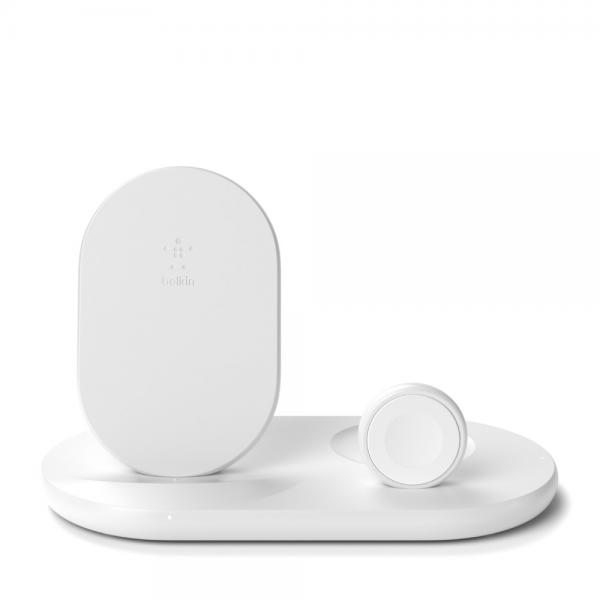 Belkin Apple Caricabatteria Wireless 3 In 1 Per Iphone Apple Watch E Airpods Bianco