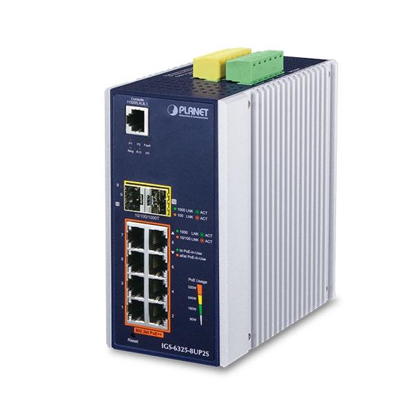 PLANET IGS-6325-8UP2S switch di rete Gestito L3 Gigabit Ethernet (10/100/1000) Supporto Power over Ethernet (PoE) Alluminio, Nero