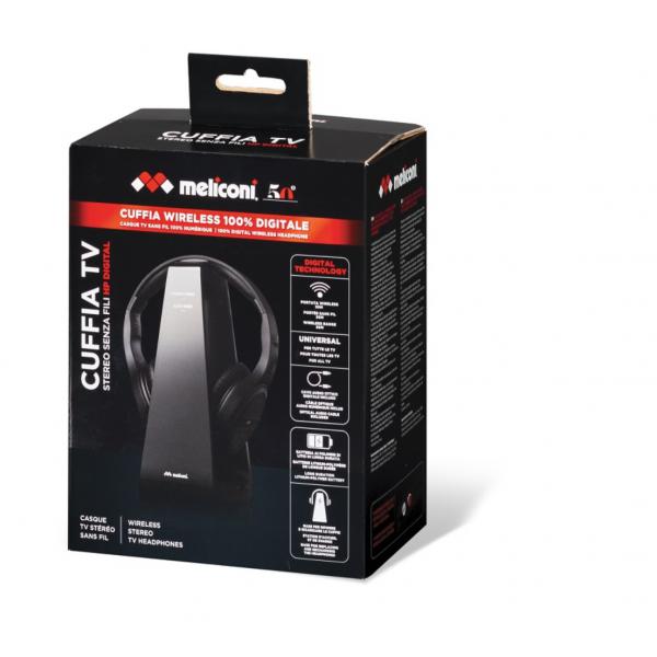 Meliconi Cuffie Wireless per TV con Base Uscita Ottico/3,5/RCA 497317 HP  Digital