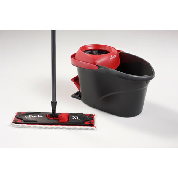 Vileda Ultramat Turbo Xl Spazzolone Secco E Bagnato Microfibra Nero, Rosso