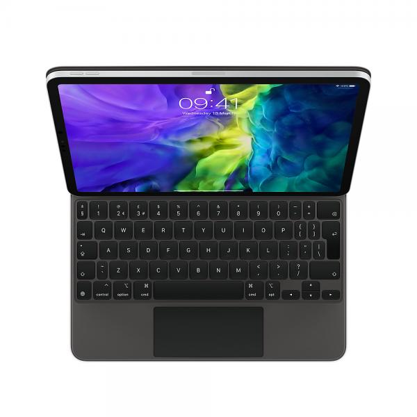 Apple MXQT2B/A tastiera per dispositivo mobile Nero QWERTY Inglese UK (Apple Magic Keyboard - Keyboard and folio case - with trackpad - backlit - Apple Smart connector - QWERTY - UK - for 10.9-inch iPad Air [4th and 5th generation], 11-inch iPad Pro [1st generation, 2nd generation, 3rd generation and 4th generation]) - Versione UK