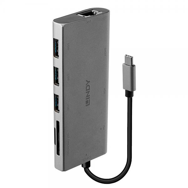 DST-Mini Plus, Mini Docking Station per Laptop USB C con Supporto HDMI 4K, VGA & Ricarica Pass-Through 100W