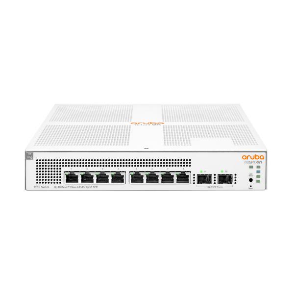 Aruba JL681A switch di rete Gestito Gigabit Ethernet [10/100/1000] 1U Bianco (HPE ARUBA INSTANT ON SWITCH1930 8G,CLASS 4 PoE 2SFP)