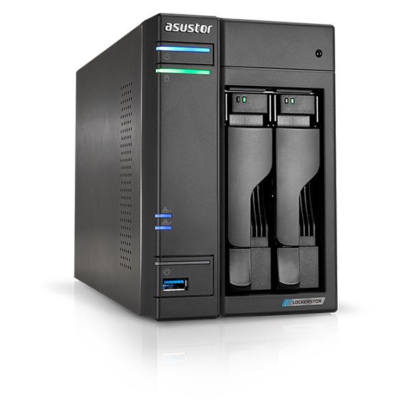 ASUSTOR AS6602T NAS CHASSIS TOWER CELERON J4125 2GHz RAM 4GB-2 BAY HDD/SSD 2.5"/3.5" BLACK