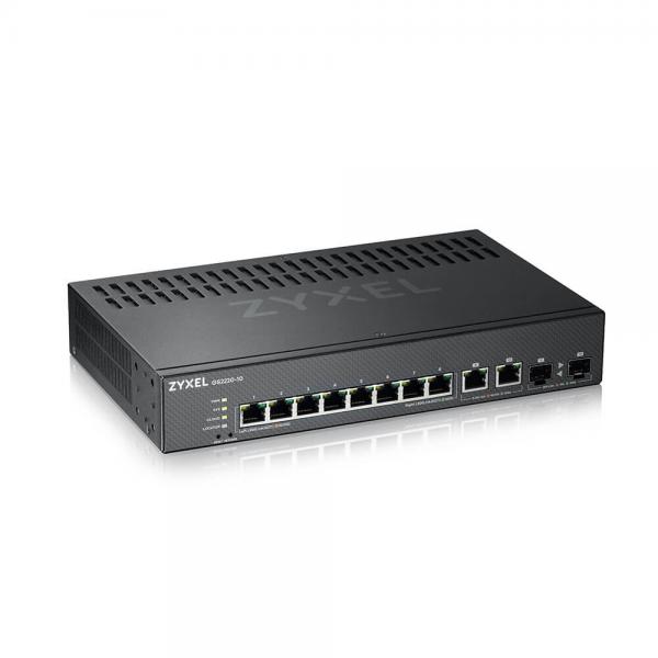 Zyxel GS2220-10-EU0101F switch di rete Gestito L2 Gigabit Ethernet [10/100/1000] Nero (Zyxel GS2220-10 - Switch - gestito - 8 x 10/100/1000 + 2 x combo Gigabit SFP - montabile su rack, montaggio a parete)