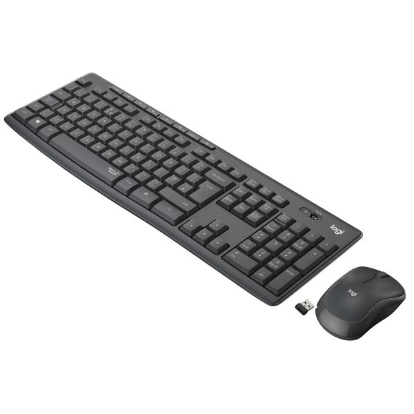 Tastiera + Mouse LOGITECH RETAIL - MK295, Wireless, Silent, Grafite
