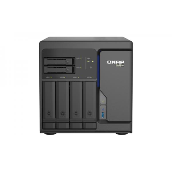 QNAP TS-H686 NAS CHASSIS TOWER XEON D-1602 2.5GHz RAM 8GB-4+2 BAY HDD/SSD 2.5"/3.5"-4xRJ-45 BLACK