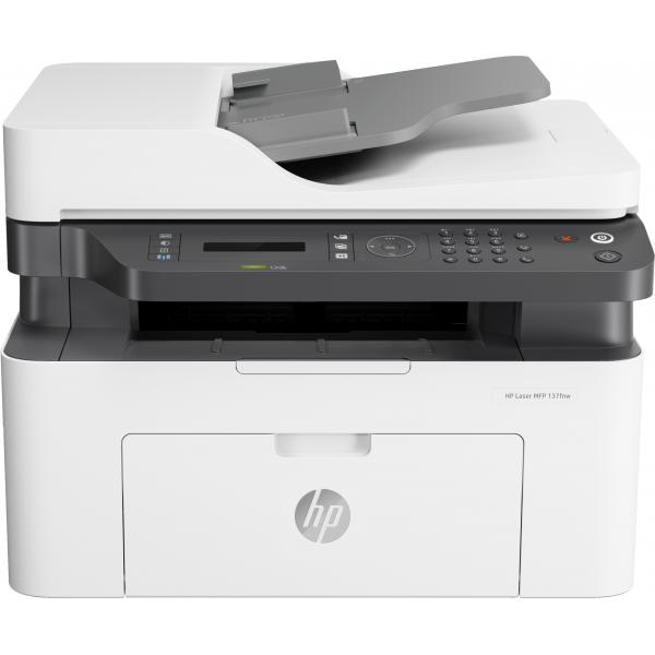 HP Laser Stampante multifunzione 137fnw, Bianco e nero, Stampante per Piccole e medie imprese, Stampa, copia, scansione, fax (HP LASER MFP 137FNW PRINTER)
