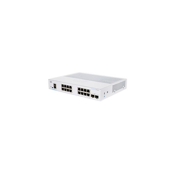 Cisco Business 350 Series CBS350-16T-E-2G - Switch - L3 - gestito - 16 x 10/100/1000 + 2 x Gigabit SFP - montabile su rack