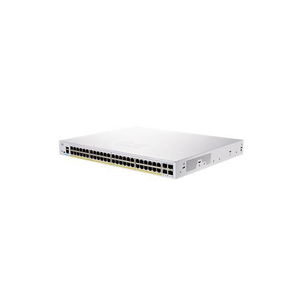 Cisco Business 350 Series 350-48P-4G - Switch - L3 - gestito - 48 x 10/100/1000 (PoE+) + 4 x Gigabit SFP - montabile su rack - PoE+ (370 W)