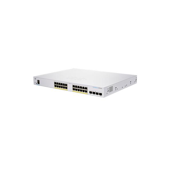 Cisco Business 350 Series 350-24FP-4G - Switch - L3 - gestito - 24 x 10/100/1000 (PoE+) + 4 x Gigabit SFP - montabile su rack - PoE+ (370 W)